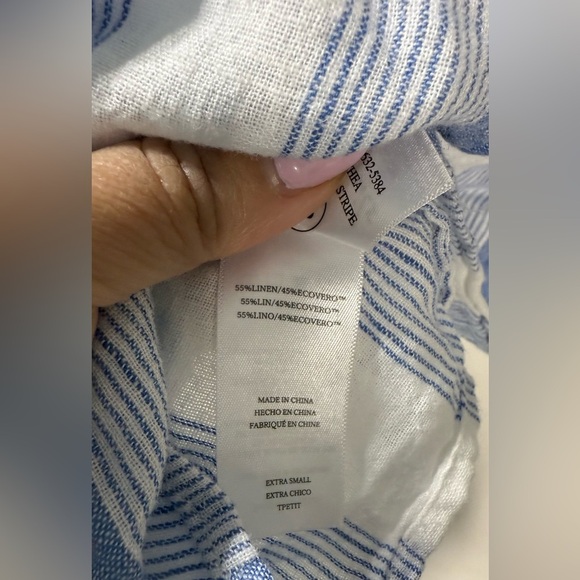 Rails Blue and White Striped Tie Front Top - Picture 5 of 5